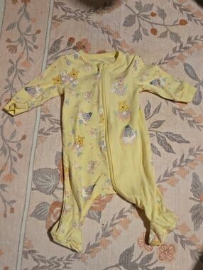 Disney Baby Yellow Winnie the Pooh Zip Footed Sleeper